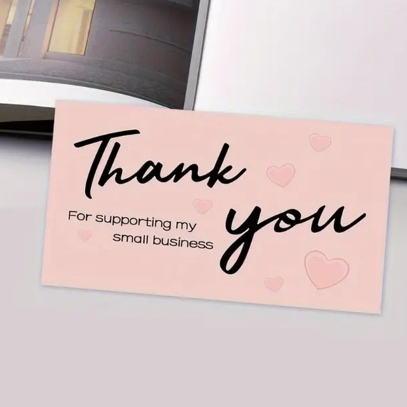 50 Pcs Thank You Cards for Small Business Support - Heart & Slogan Design - Picture 2 of 3